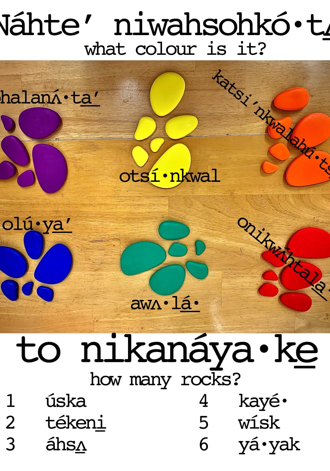 Oneida Rainbow Rocks in Colours and numbers